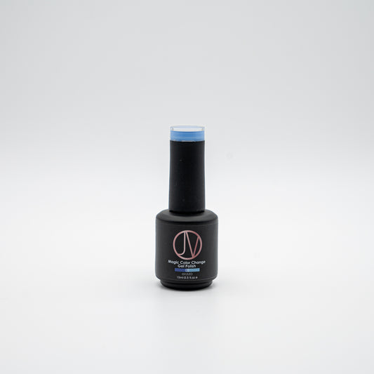 Blue Serenity Magic Color Change Gel Polish - Transitions from deep blue to soft sky blue with temperature shift, long-lasting, UV-curable nail polish.