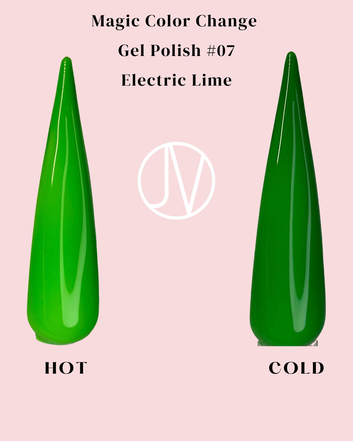 Princess Javic Nails Magic Color Change Gel Polish – Electric Lime provides an intense temperature-reactive color shift with a smooth, fade-resistant finish.