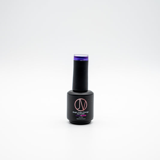 Royal Amethyst Magic Color Change Gel Polish – transitions from deep royal purple to vibrant magenta-pink with heat. High-pigment, long-lasting formula.