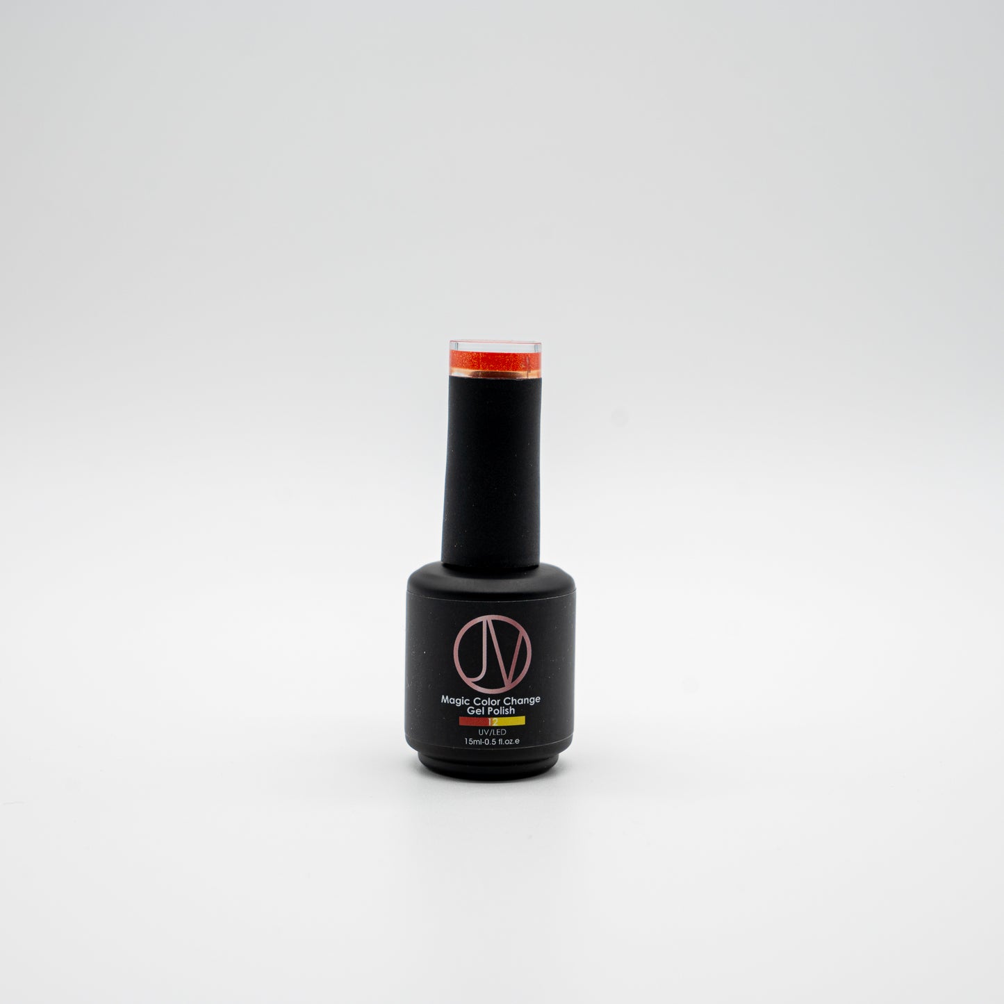Sunburst Shift Magic Color Change Gel Polish – transforms from fiery red to golden yellow with heat. High-pigment, long-lasting, UV-cured for salon-quality nails.