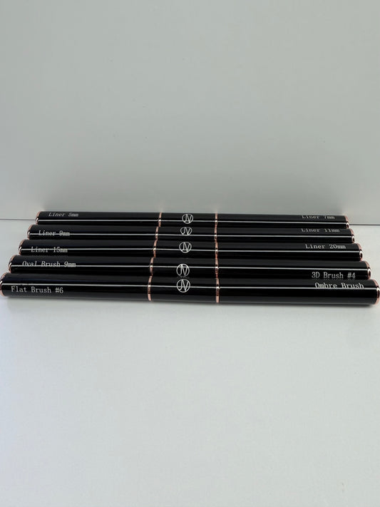 Nail Art Brushes Set, Professional 5Pcs Double-Ended Nail Brush Kit for Details, Long Lines, Ombre & 3D Design-Perfect for DIY Manicures & Salons (rose gold ,black)