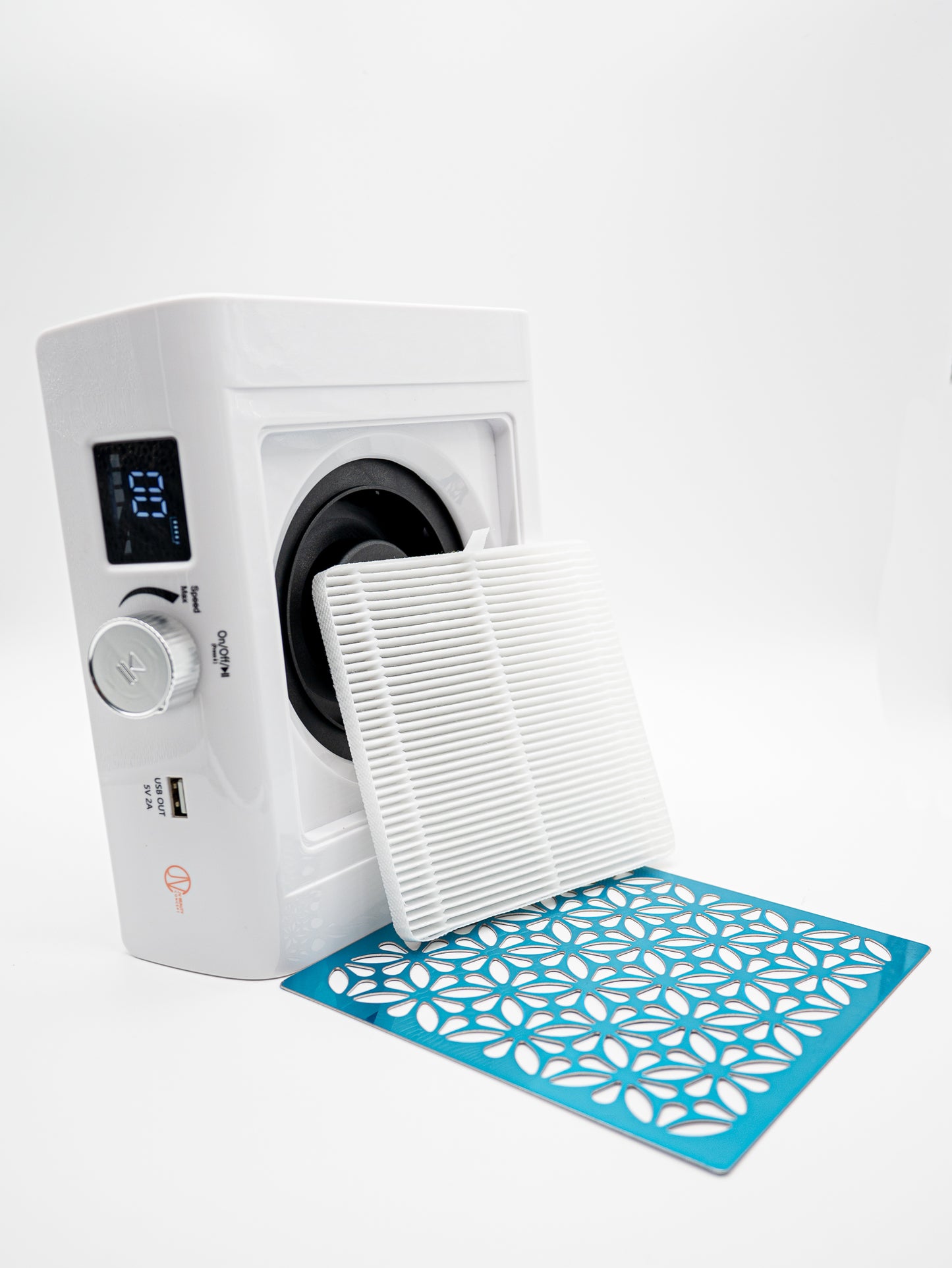 Portable Rechargeable Cordless Nail Dust Collector | White